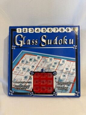 Glass Sudoku Cardinal Board Game Box Good/Vintage 3 Levels Difficulty Ages 8+